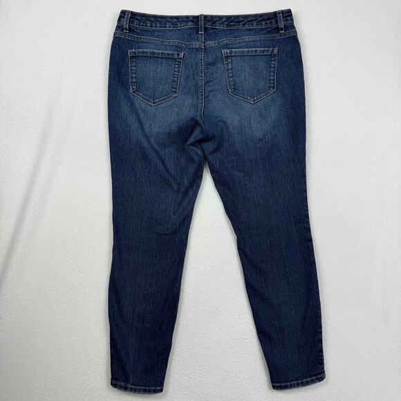 Women's Nine West Cigarette Fit Skinny Leg 14R Dark Wash - Picture 4 of 5